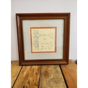 Vtg Framed Designs with Scissors Grandparents Are For Loving